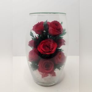 Danbury Mint Miracle Roses Bouquet Everlasting Roses In Glass Vase Without Base